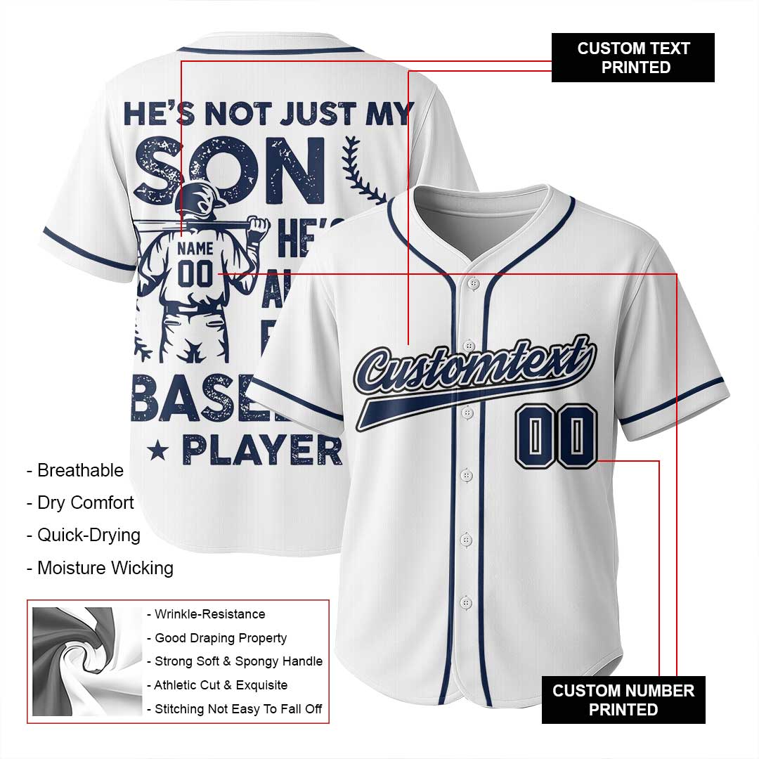 He's My Hero and He's My Favorite Player - Custom Family Matching Baseball Jersey