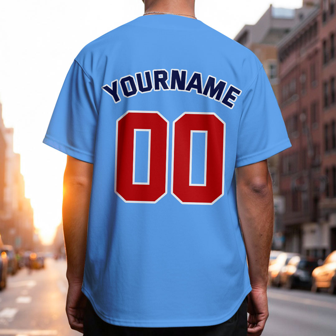 Custom Baseball Jersey with Navy White Blue Color