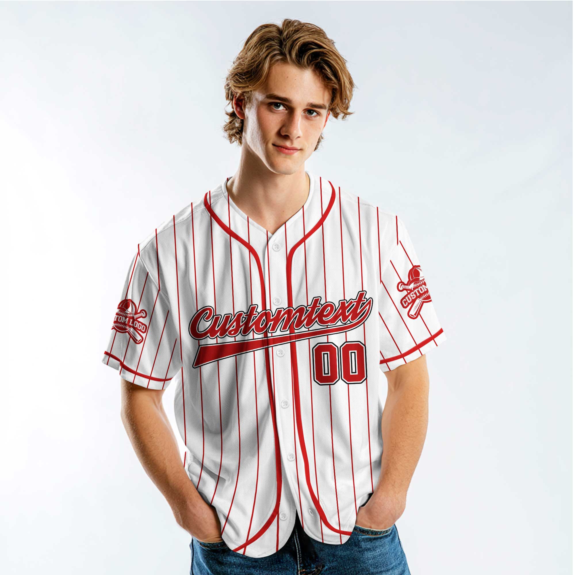 I Snack Harder Than Your Team Plays - Custom White with Red Stripes Baseball Jersey