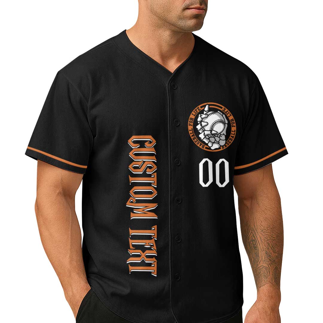 It's Baseball Postseason - Custom Black Orange Halloween Baseball Jersey