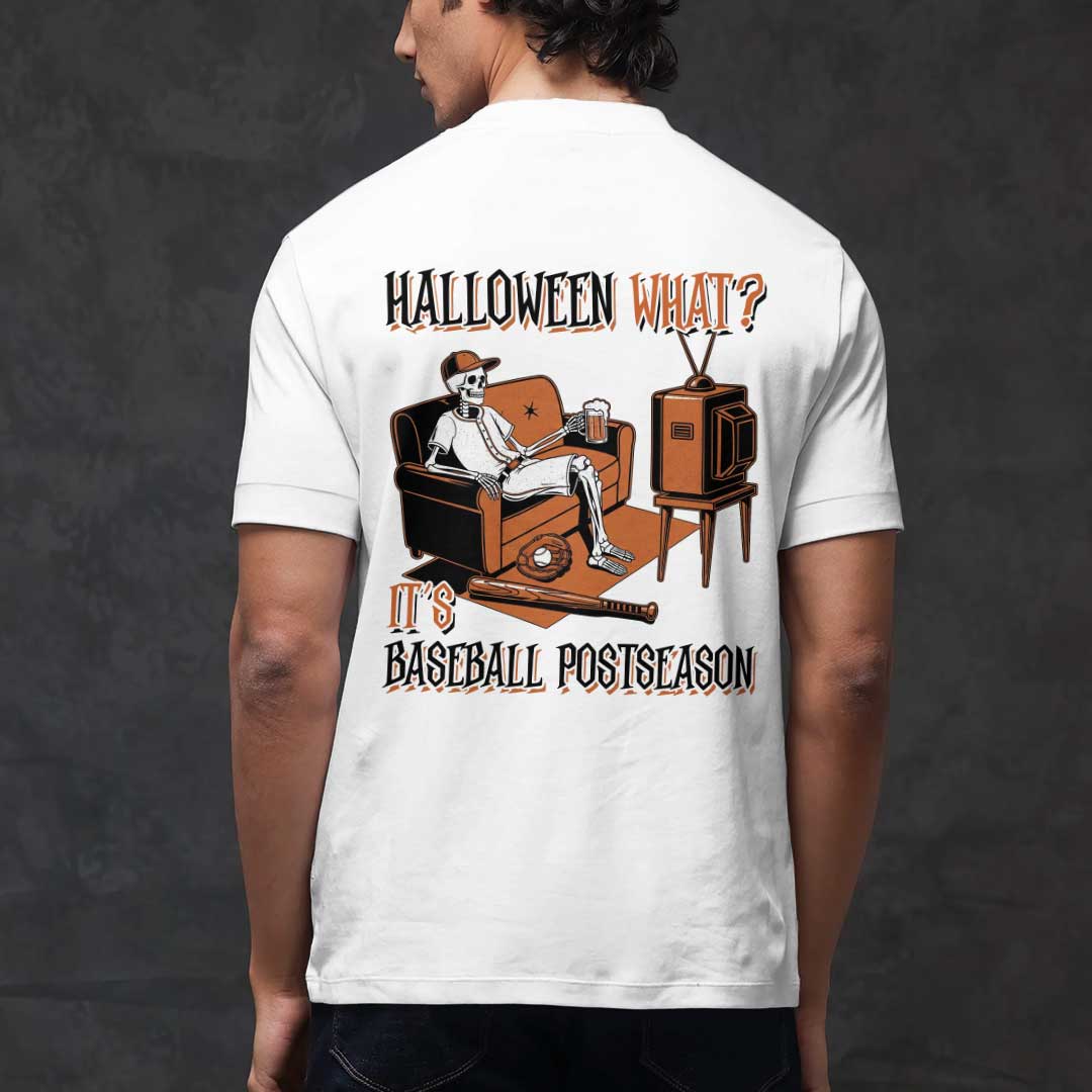 It's Baseball Postseason Black White Baseball Halloween T-Shirt