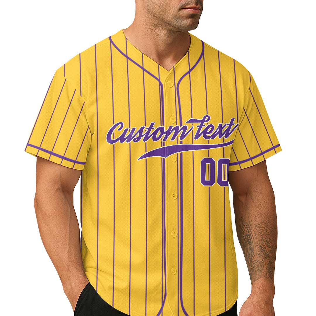 Let's Go - Custom Yellow Baseball Jersey