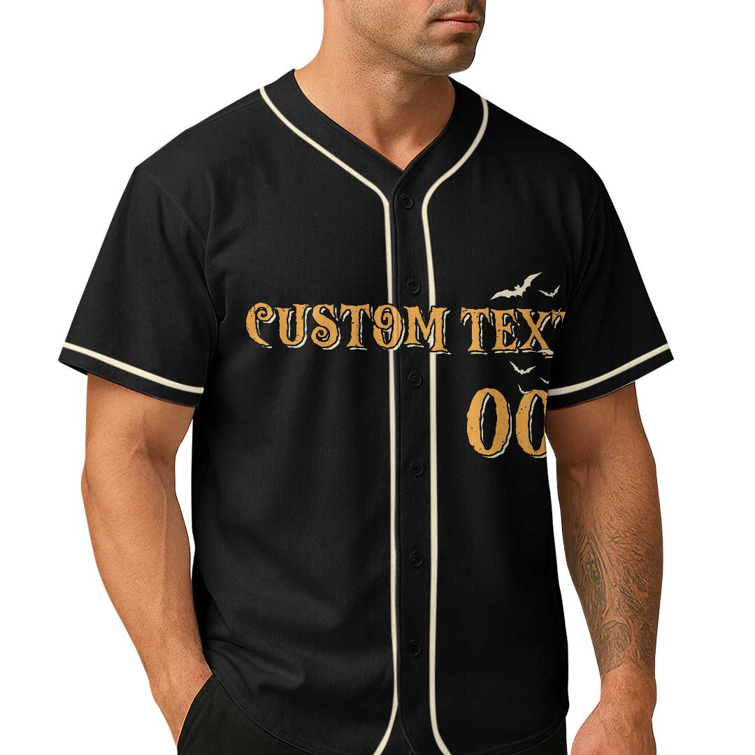 A Witch Prefers Bat And Ball - Custom Black Halloween Baseball Jersey