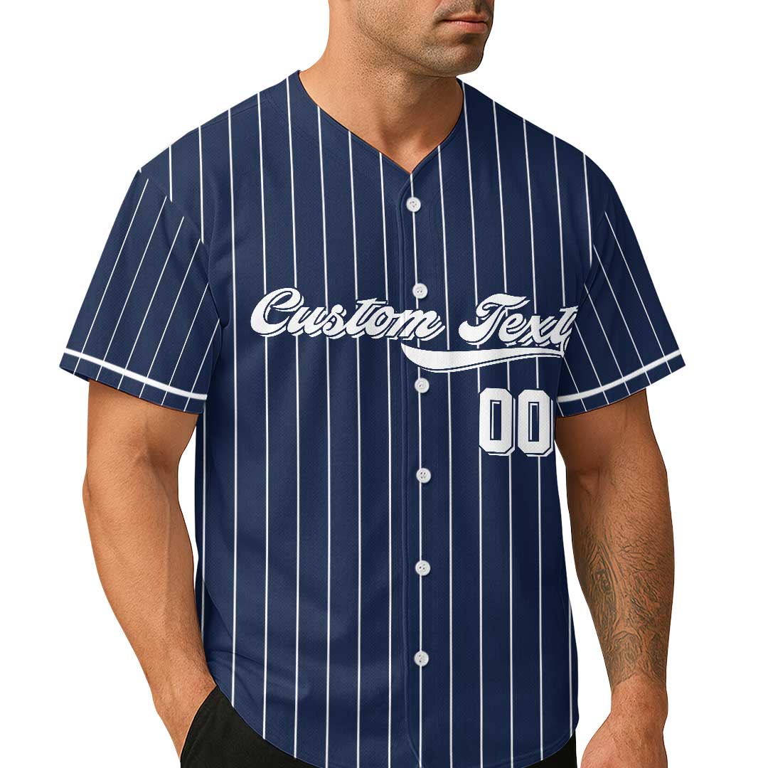 A Dad Who Is Always At The Ballpark - Custom Navy Baseball Jersey