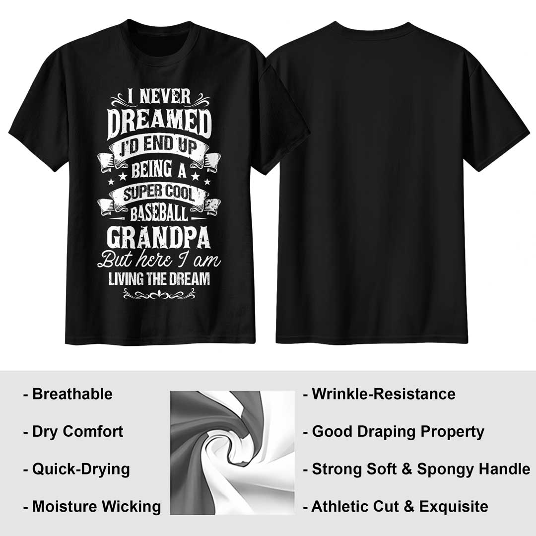 Super Cool Baseball Grandpa - Black White Baseball T-Shirt