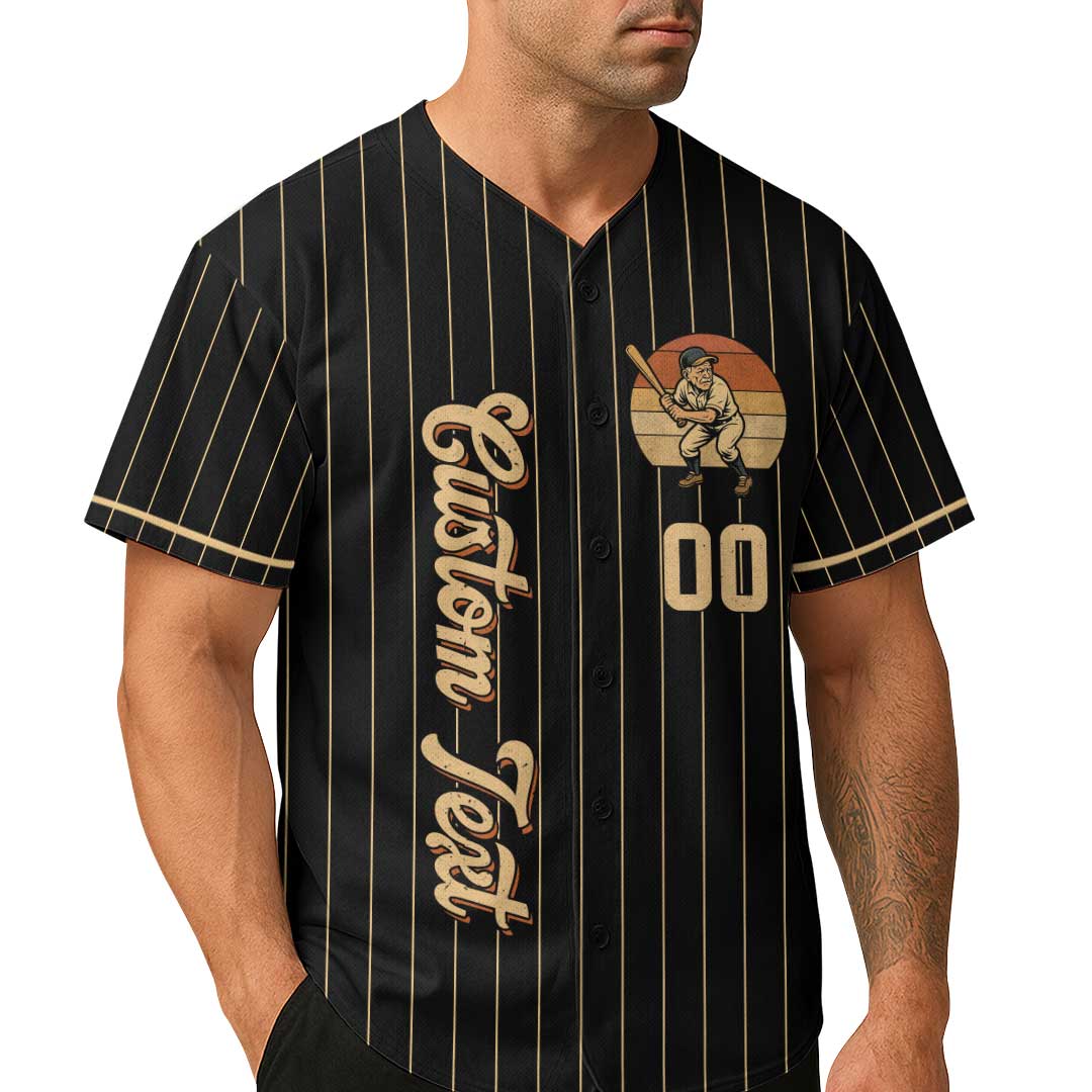 The Only Things I Run Is Out Of Breath - Custom Black Baseball Jersey