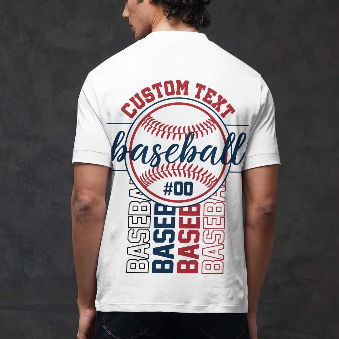 Custom Baseball State Series - Black White Baseball T-Shirt