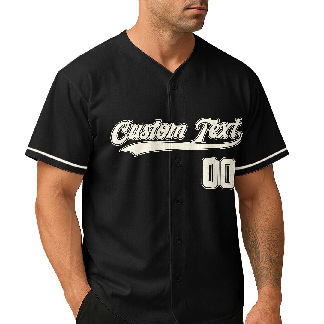 Never Underestimate Old Man - Custom Black Baseball Jersey