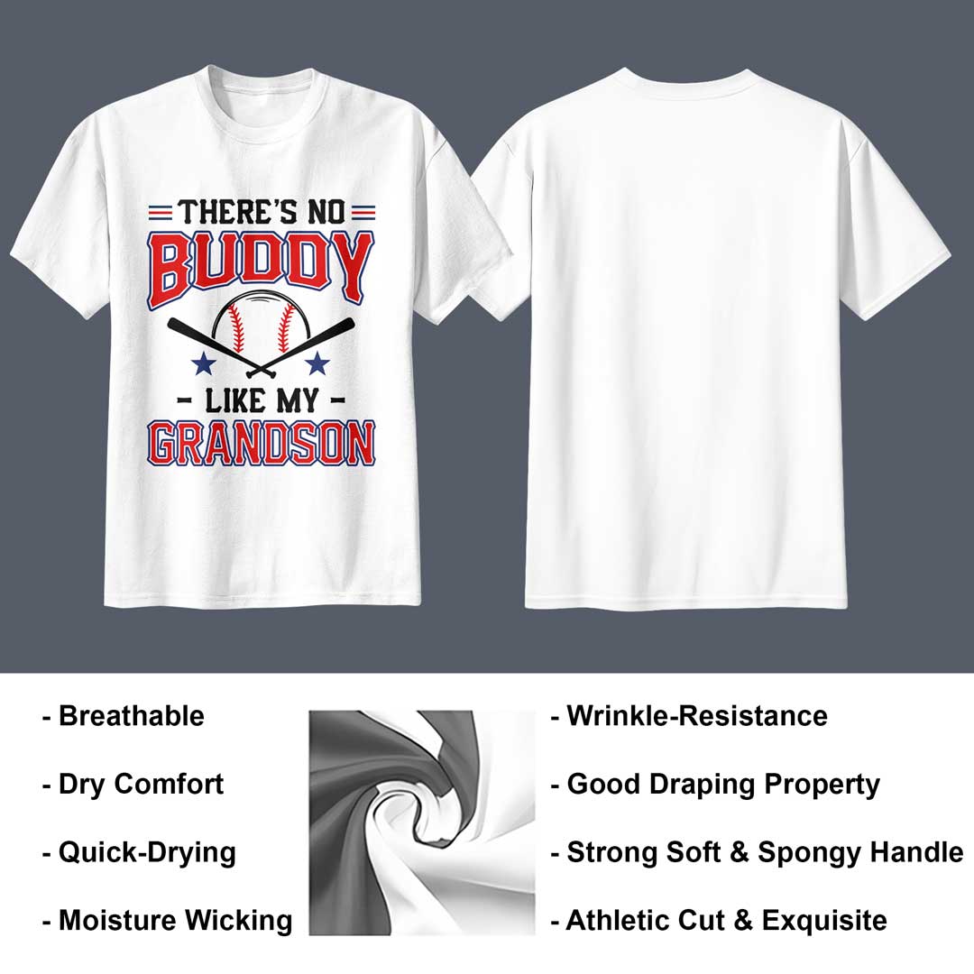 There's No Buddy Like Mine - Black White Baseball Matching T-Shirt
