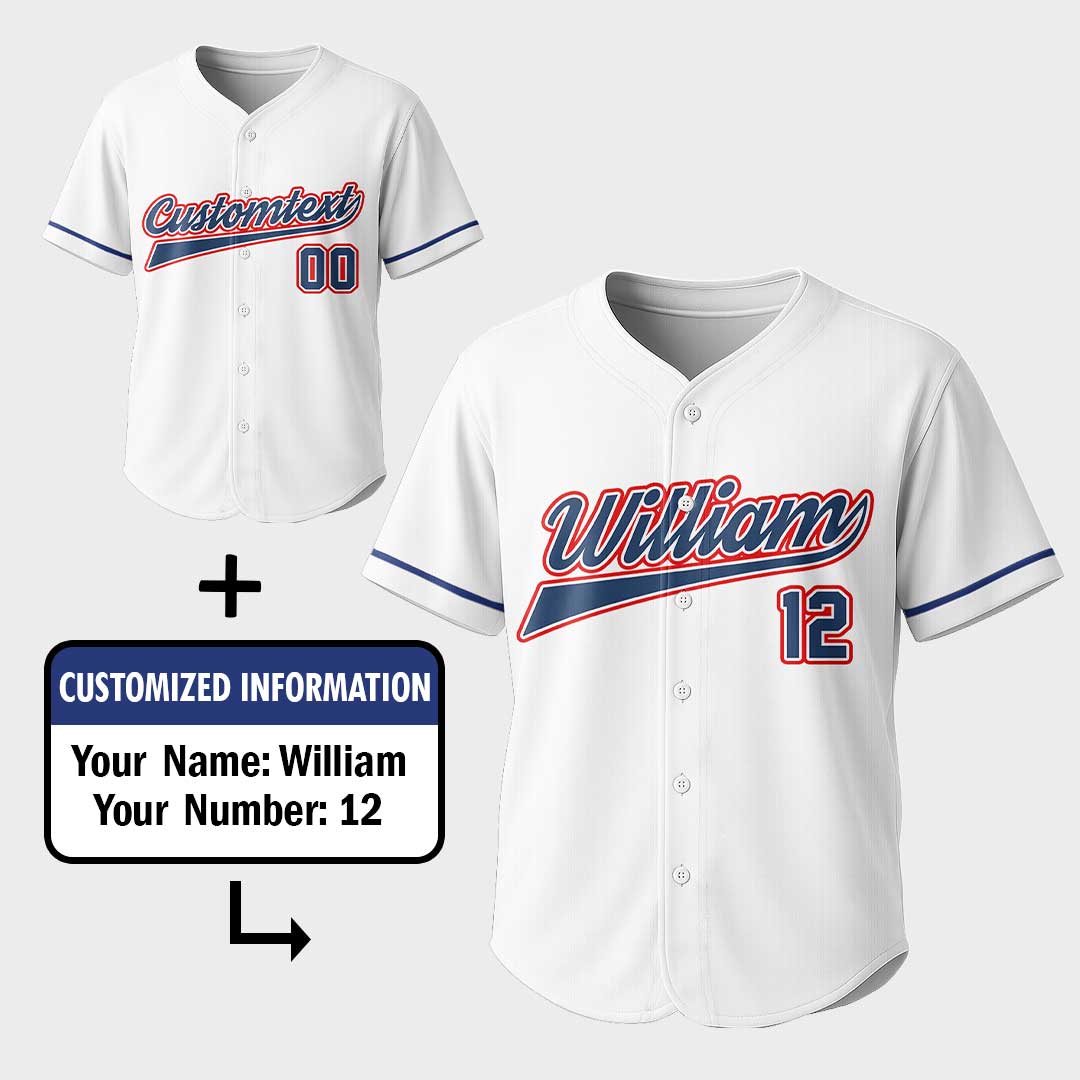 There's No Buddy Like Mine - Custom White Matching Baseball Jersey
