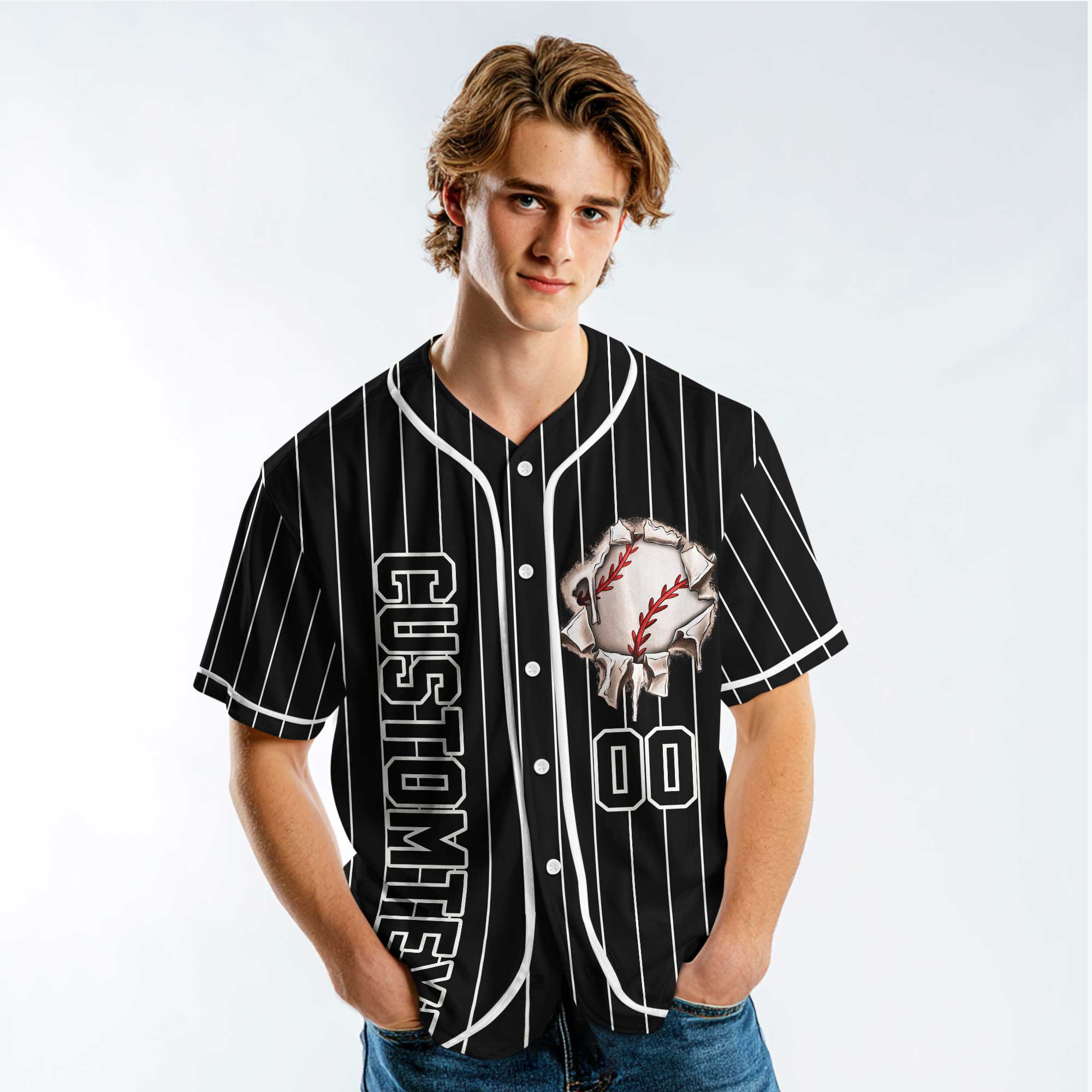 Born To Make History - Custom Black White Baseball Jersey