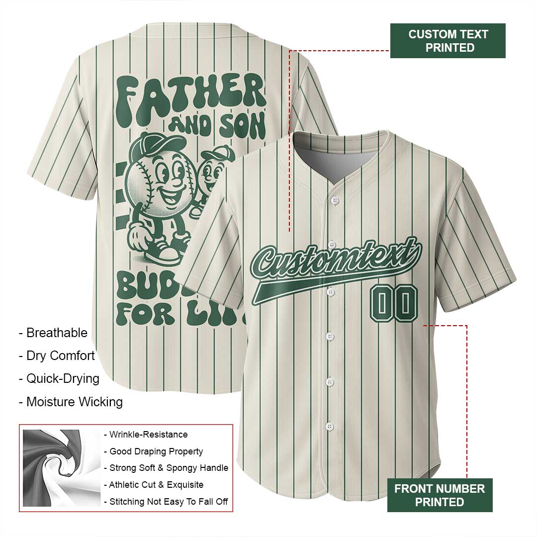 Father And Son Buddies For Life - Custom Family Matching Baseball Jersey