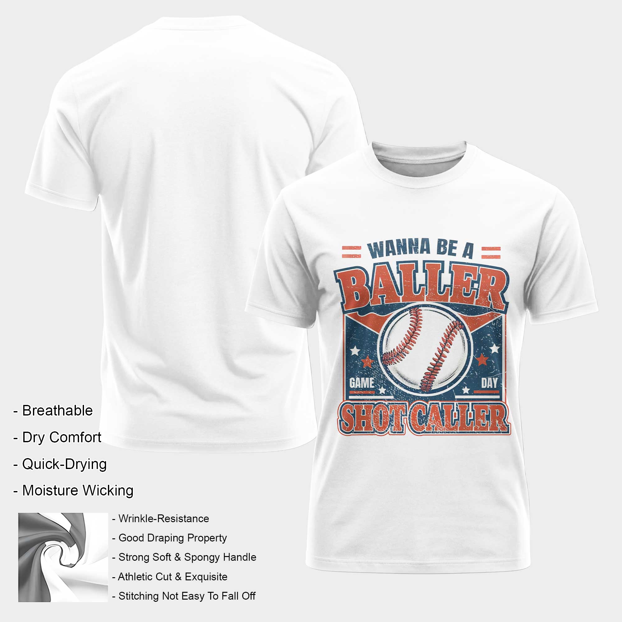 Wanna Be A Baller Shot Caller Baseball T-Shirt