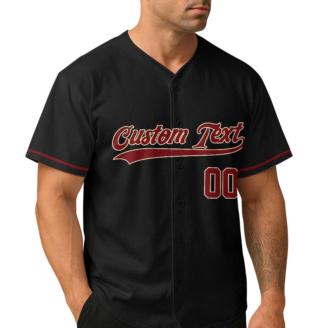 My Kid Might Not Always Swing But I Do So Watch Your Mouth - Custom Black Red Stripe Baseball Jersey