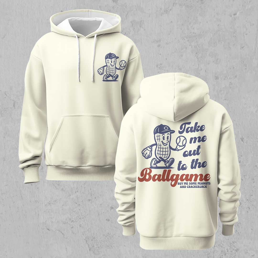 Take Me Out To The Ballgame - Cream Baseball Hoodie
