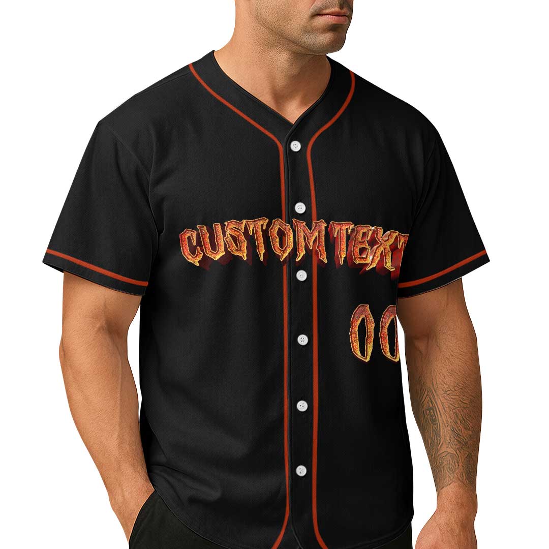Baseball, Family and Peace - Custom Black Skull Baseball Jersey