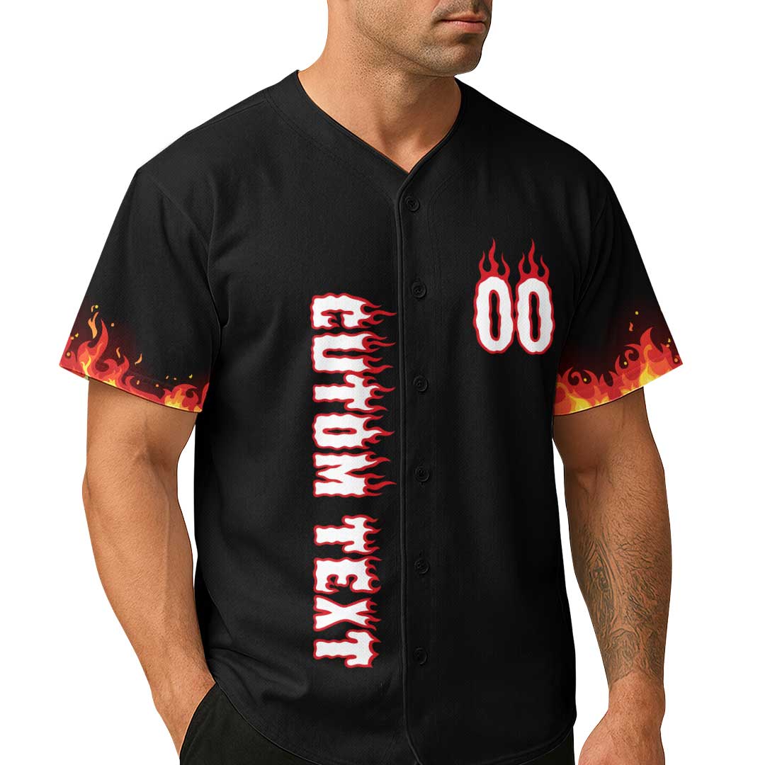 Baseball All Day - Custom Black Halloween Baseball Jersey