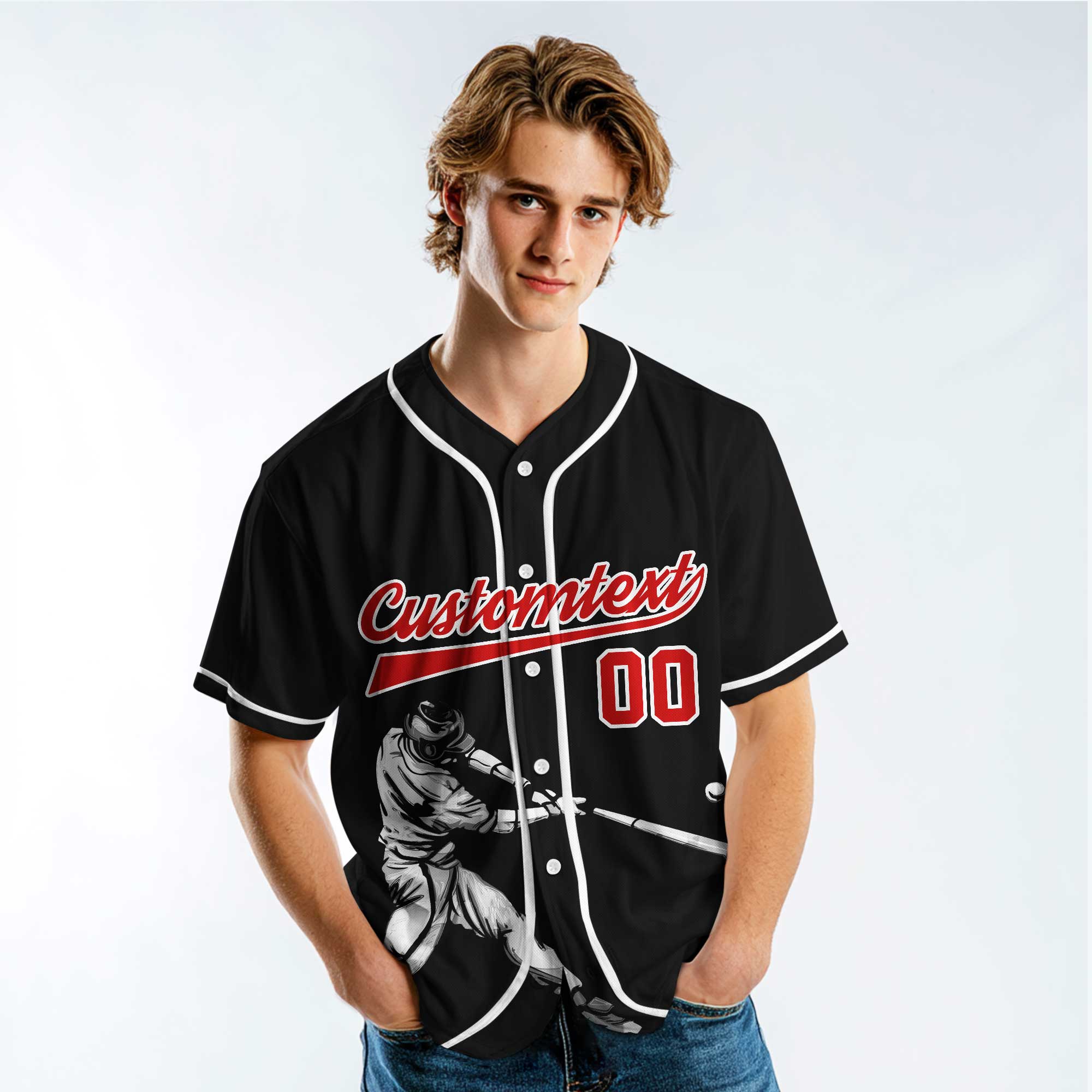 Cut From Different Cloth - Custom Black White Baseball Jersey