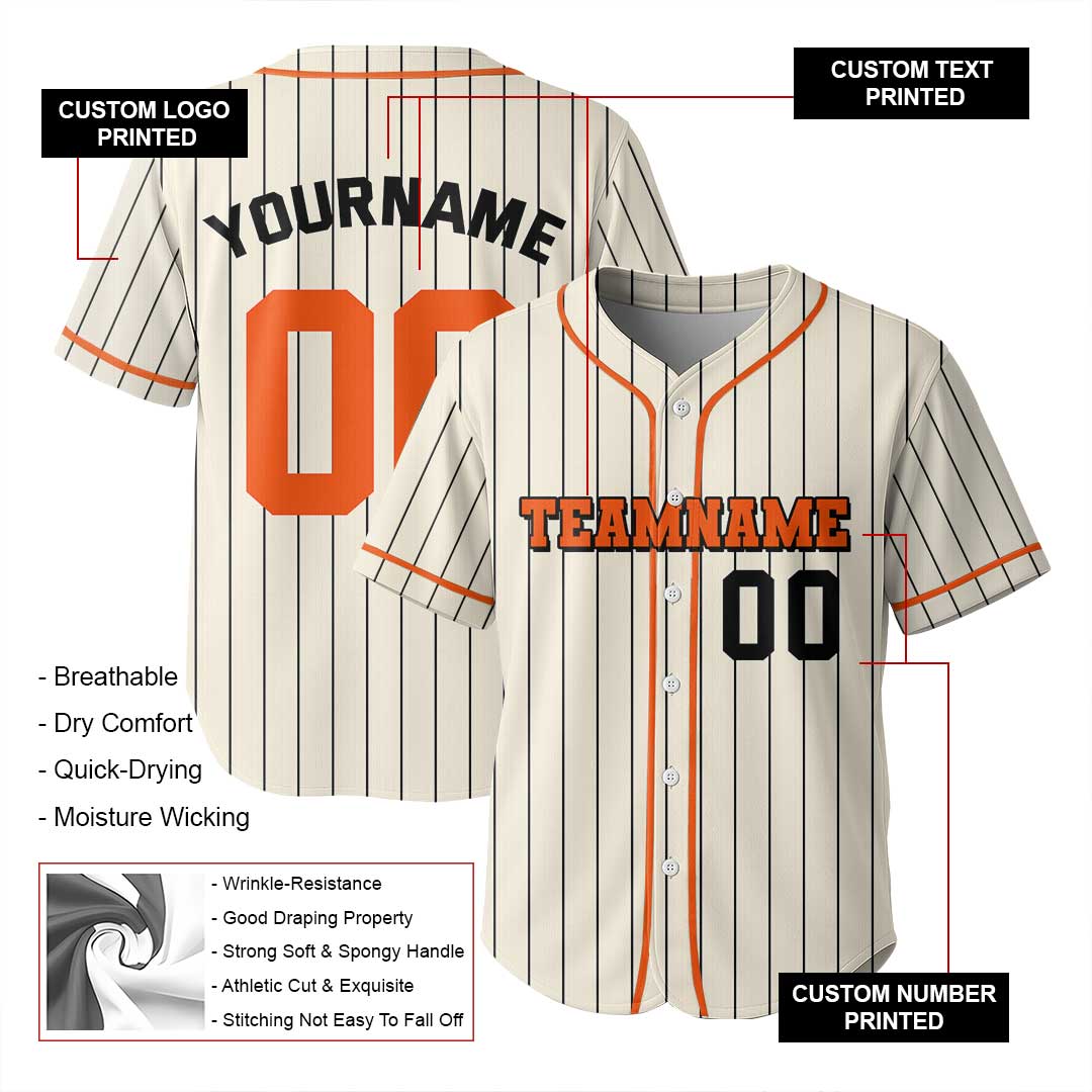 Custom Colored Pinstripes Baseball Jersey
