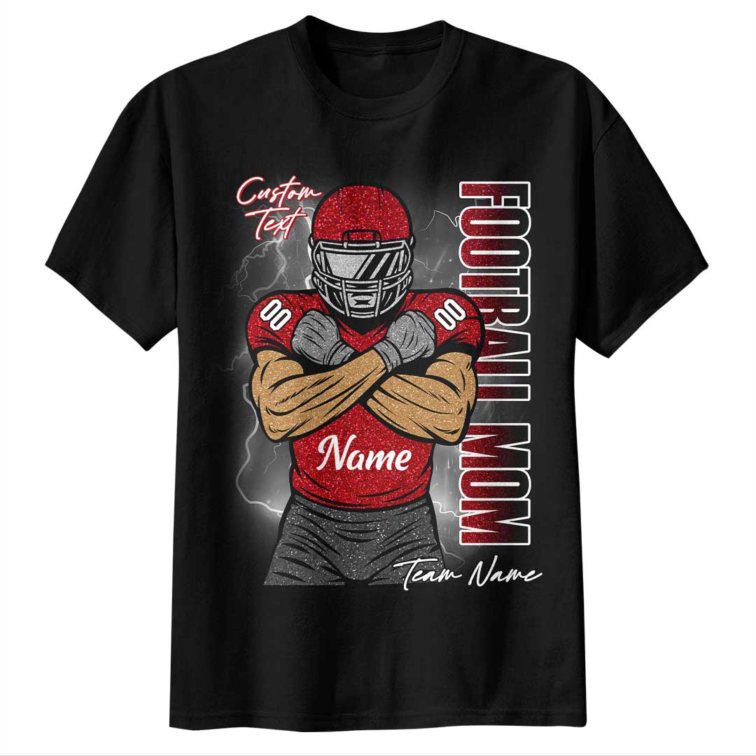 Football Parent Custom Player Name and Number - Custom Football Tshirt