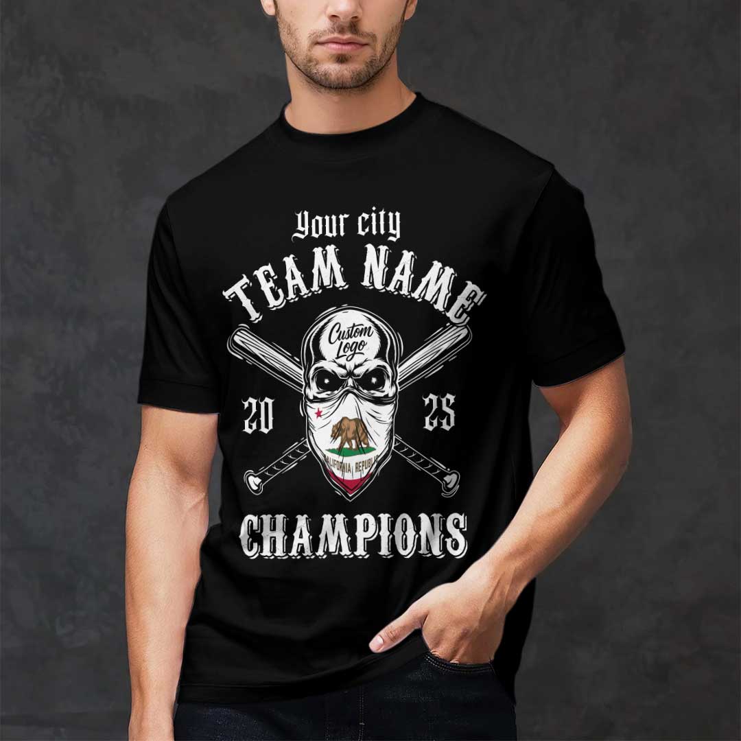 California Baseball Team Champions - Black Baseball T-Shirt