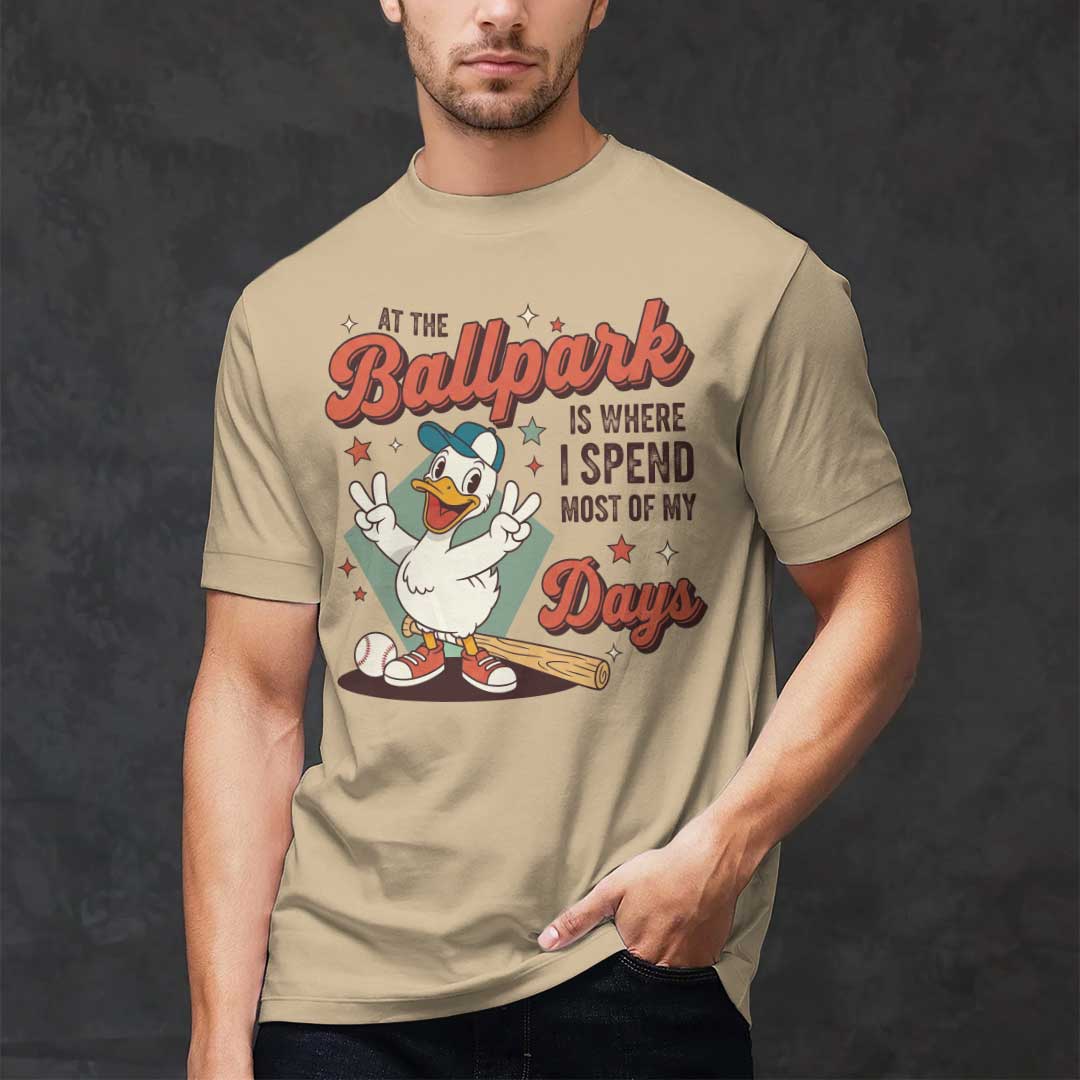 At The Ballpark Is Where I Spend Most Of My Days Baseball T-Shirt