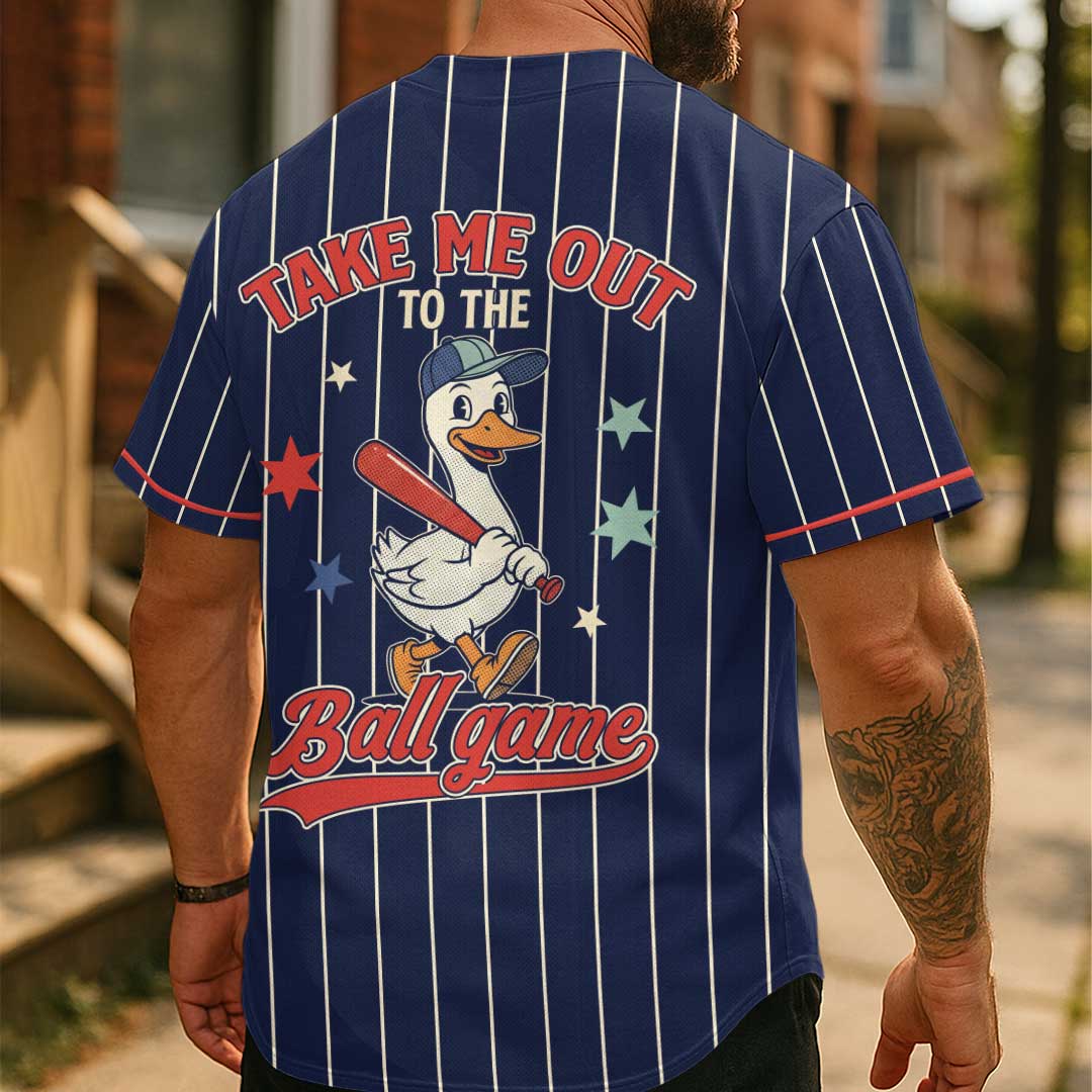 Take Me Out To The Ball Game - Custom Navy Baseball Jersey