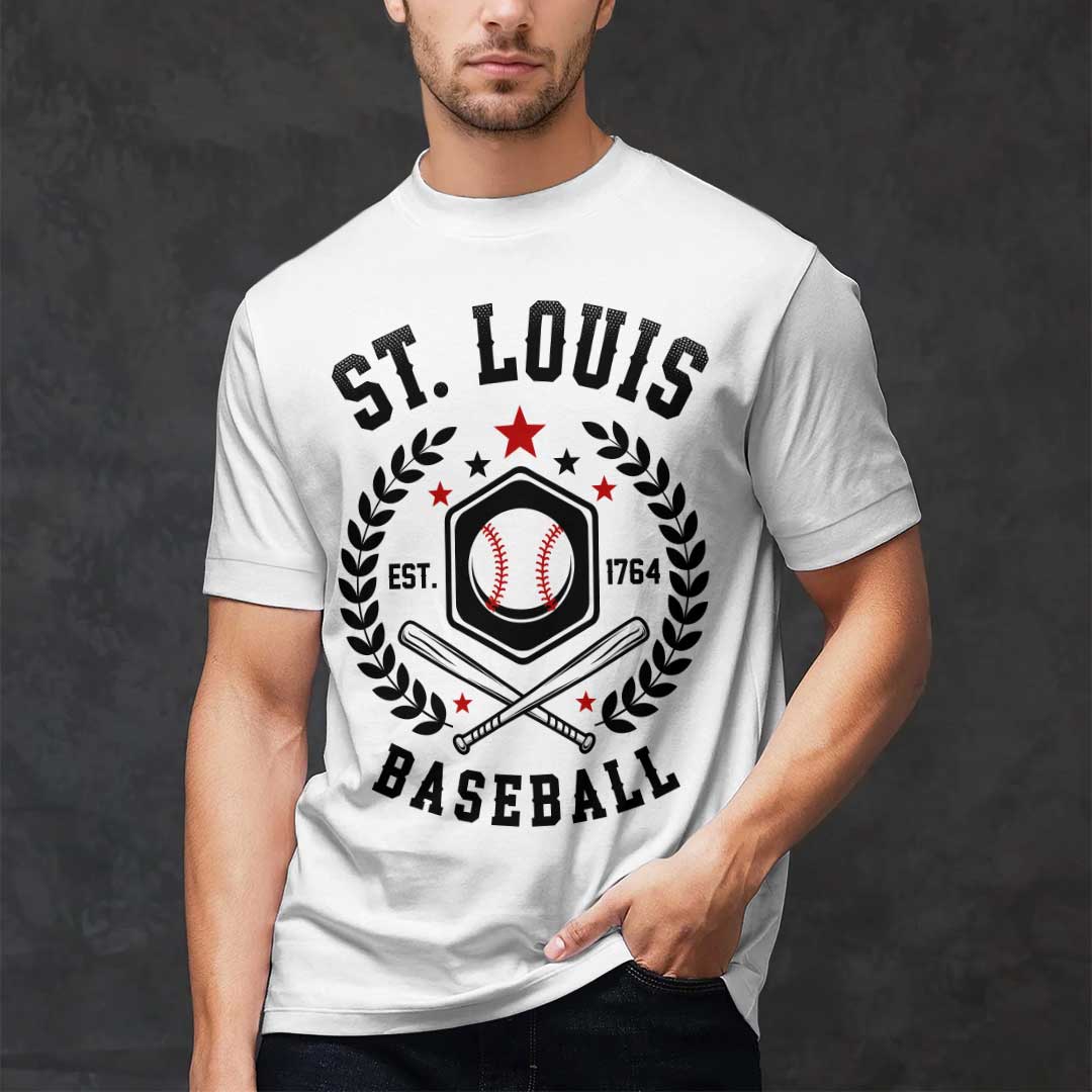 Baseball St. Louis State Series - Black White Baseball T-Shirt