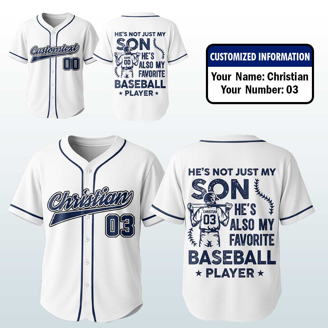 He's My Hero and He's My Favorite Player - Custom Family Matching Baseball Jersey
