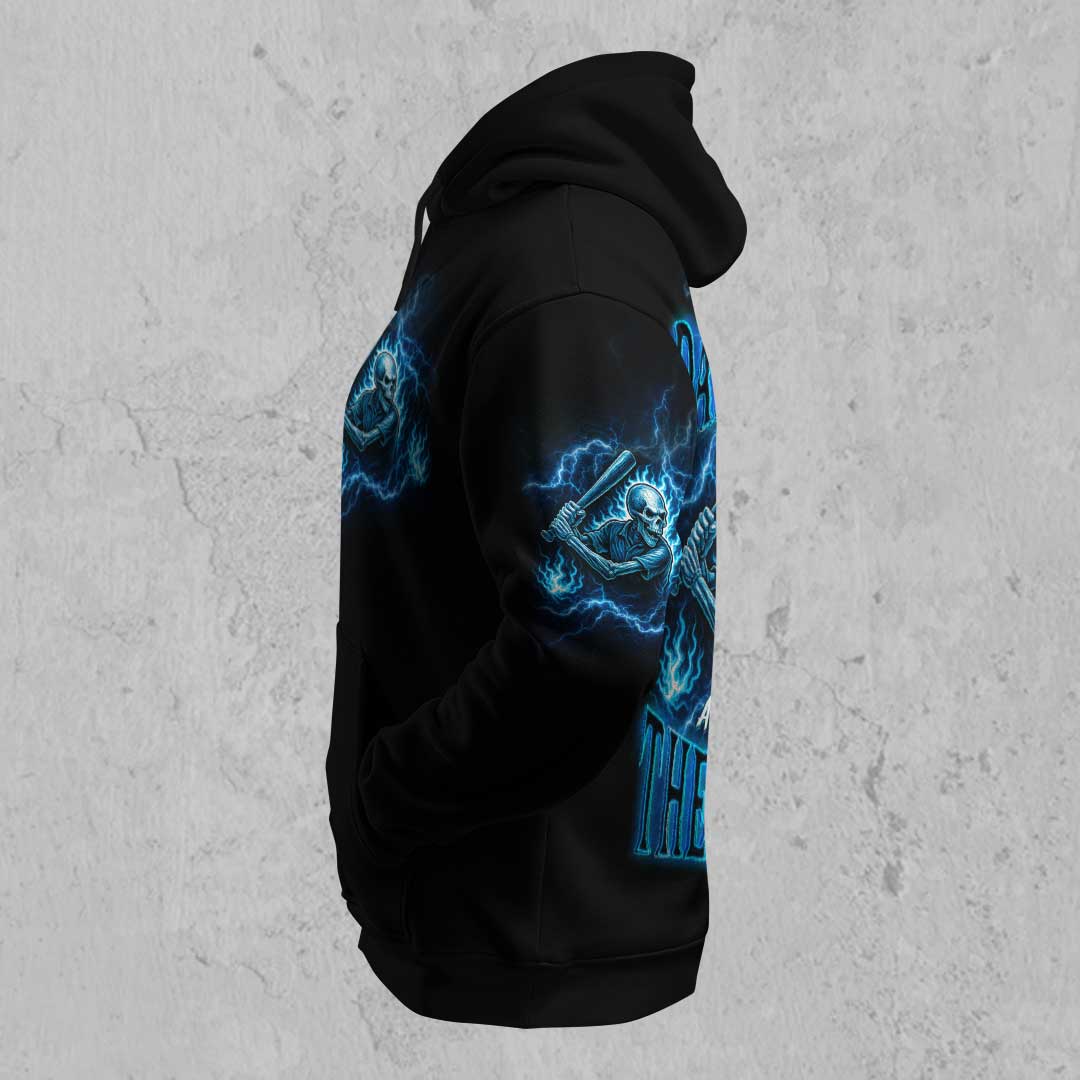 I Have Two Titles and I Rock Them Both - Custom Black Skull Baseball Hoodie