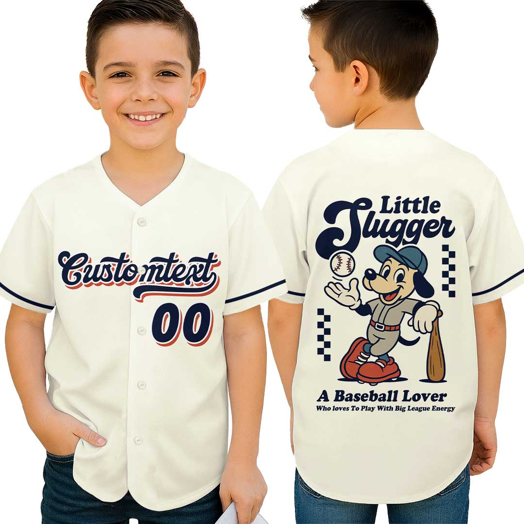 Little Slugger Definition - Custom Groovy Cream Baseball Jersey