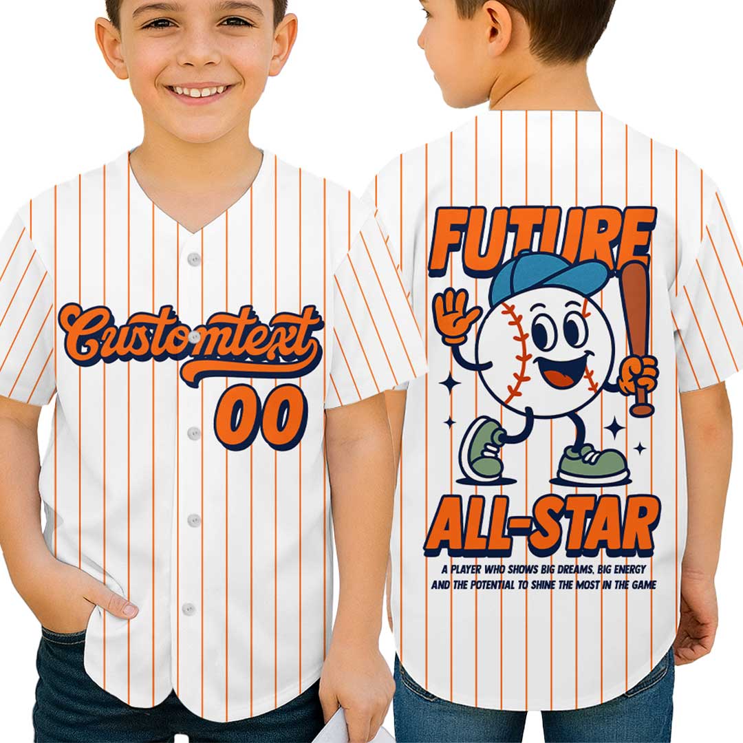 Future All Star - Custom Groovy White Baseball Jersey