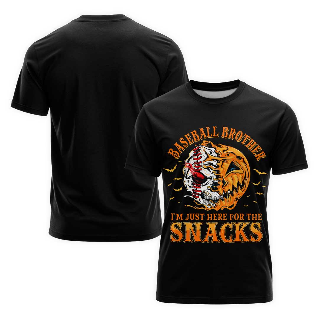 Baseball Brother I’m Just Here For The Snacks Baseball T-Shirt