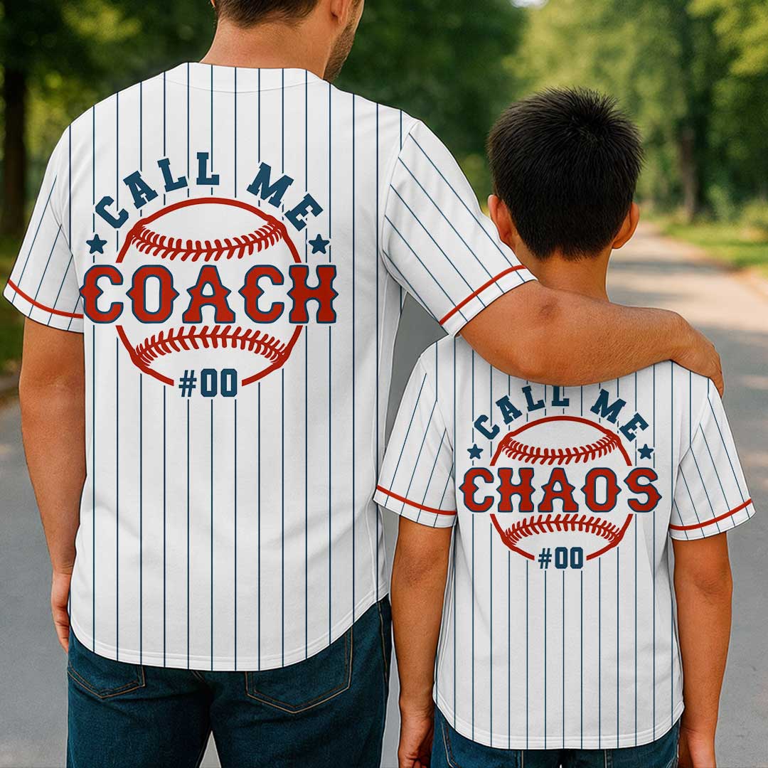 Coach and Chaos Duo - Custom Family Matching Baseball Jersey