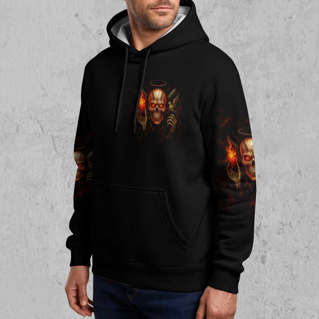 Baseball, Family and Peace - Custom Black Skull Baseball Hoodie