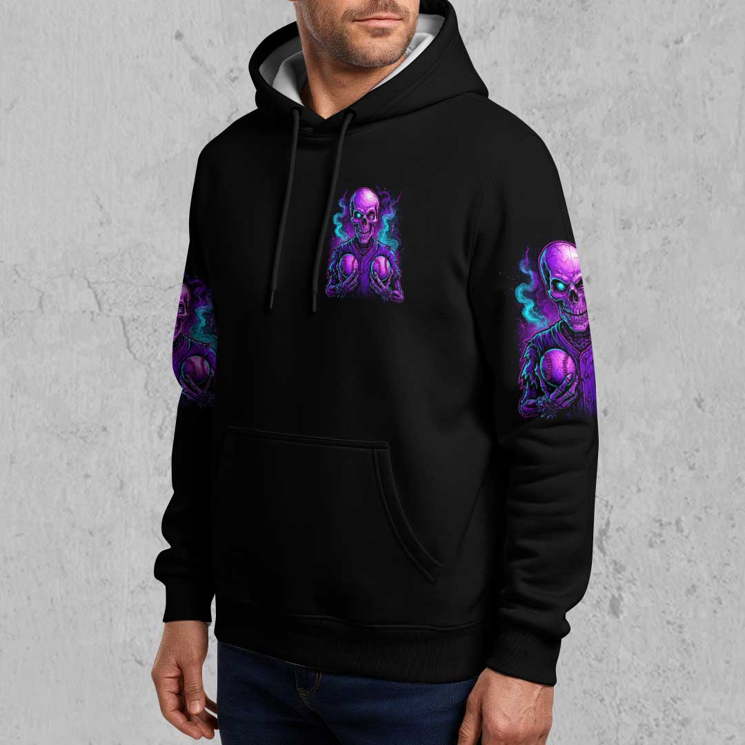 No Balls No Game - Custom Black Skull Baseball Hoodie