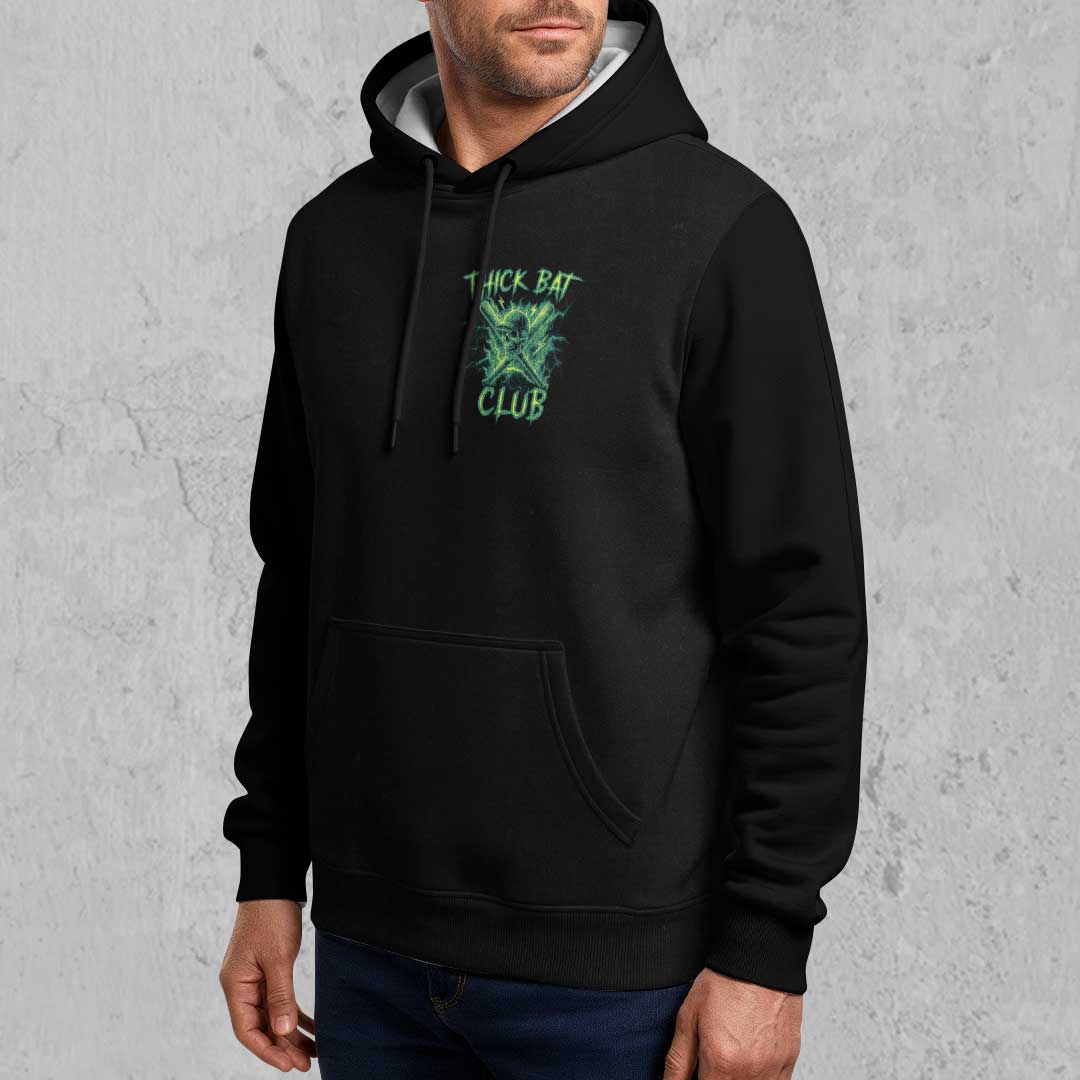 My Bat Is Not The Only Thing I Swing - Custom Black Skull Baseball Hoodie