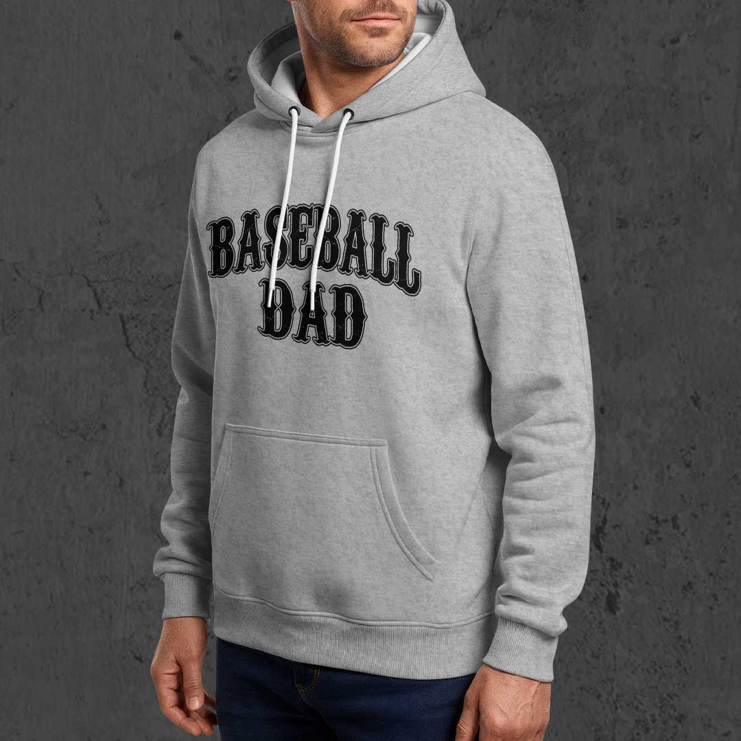 My Wallet Plays In Majors - Black and Grey Dad Baseball Hoodie