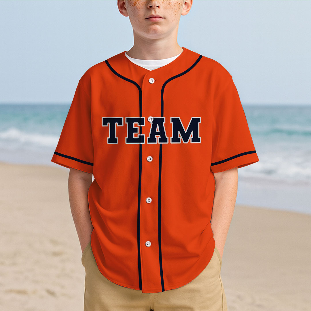 Custom Baseball Jersey with Orange Navy White Color
