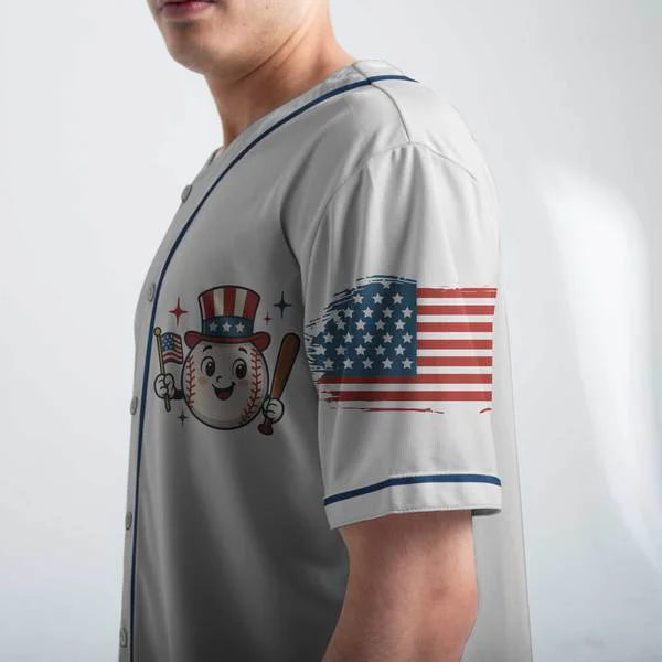 YOU LOOK LIKE THE 4TH OF JULY MAKES ME WANNA HIT A HOME RUN REAL BAD - Baseball Jersey - Patriotic American Jersey